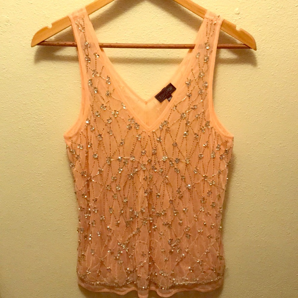 Top with beads and sequins